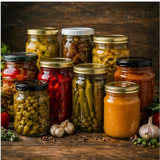 Assorted preserves and pickled goods